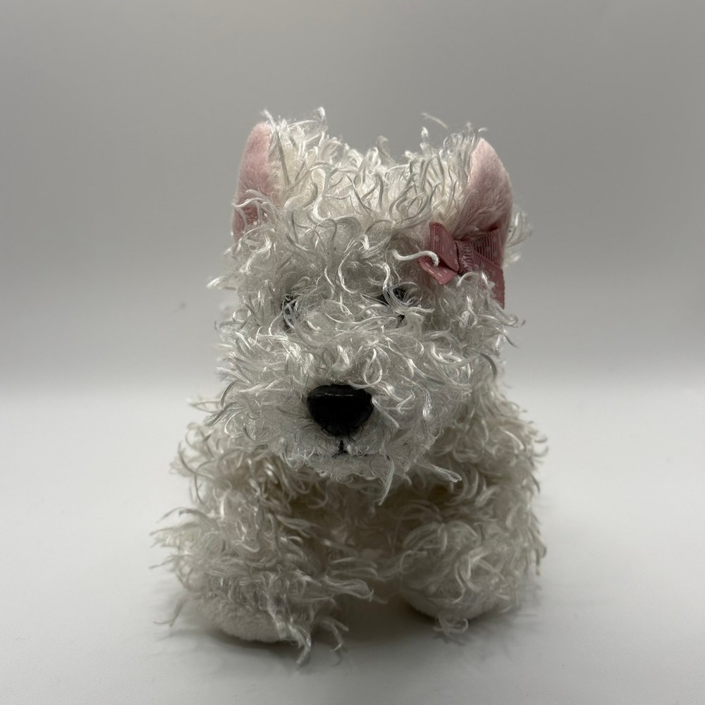 Ganz Webkinz West Highland Terrier White Dog Plush Westie Pink Bow HS102